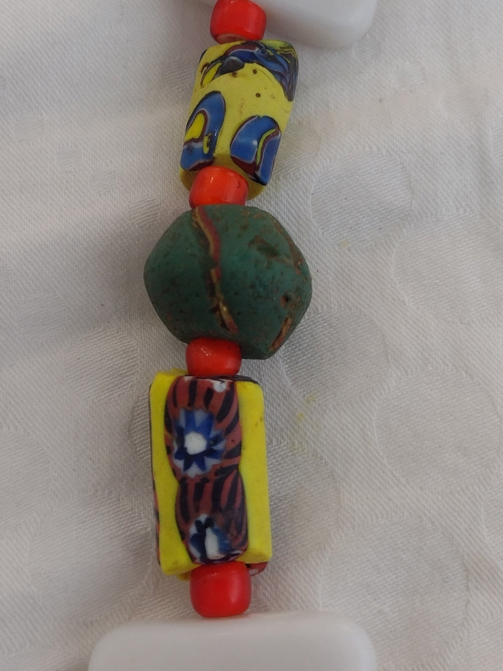 Antique-Millefori (A Thousand Flowers) African Trade Beaded Glass Necklace - Picture 4 of 8